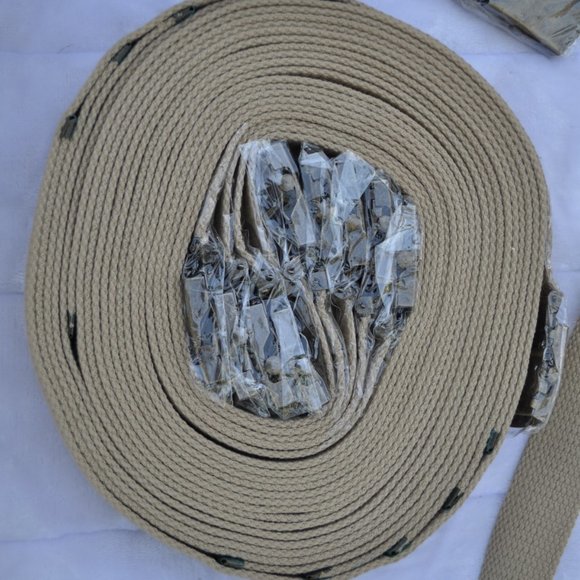 Lot 12 Army Canvas Web Belt Military Style with Brass Buckle Adjustable one size - Picture 4 of 4
